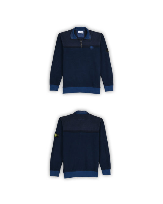 STONE ISLAND QUARTER-ZIP KNIT - M