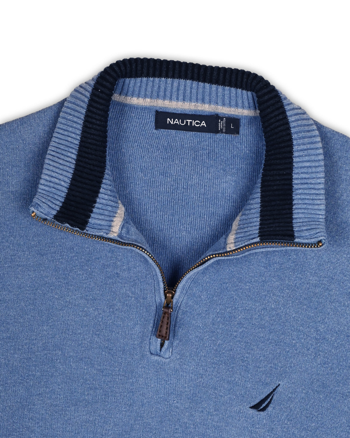 NAUTICA QUARTER-ZIP KNIT - L