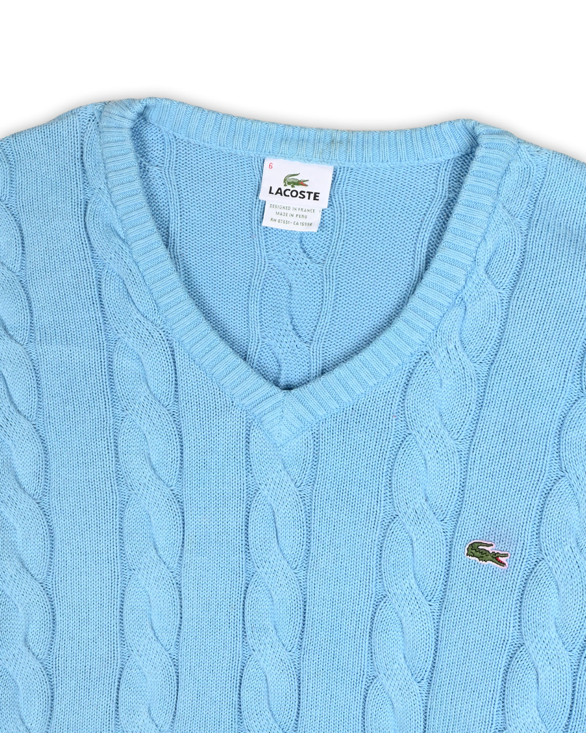 LACOSTE CABLE KNIT SWEATER - L