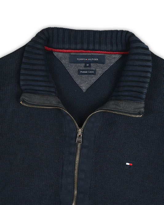 TOMMY HILFIGER ZIPPER SWEATER - M