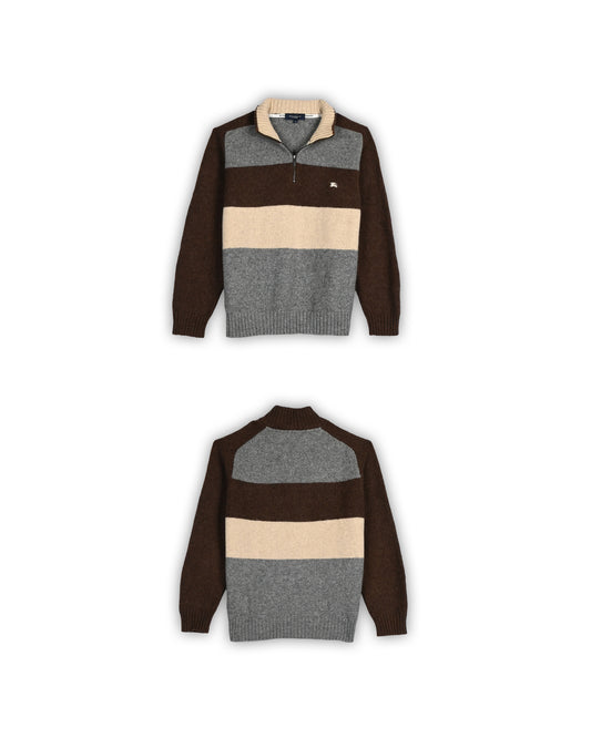 BURBERRY QUARTER-ZIP KNIT - S