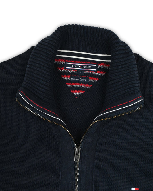 TOMMY HILFIGER FULL-ZIP SWEATER - M