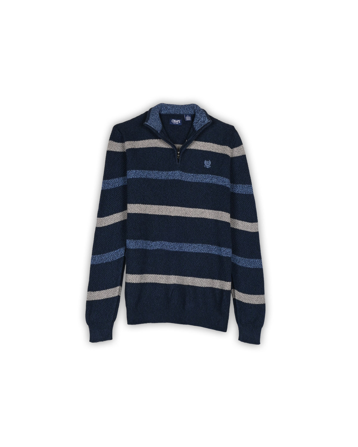 CHAPS QUARTER-ZIP KNIT - M
