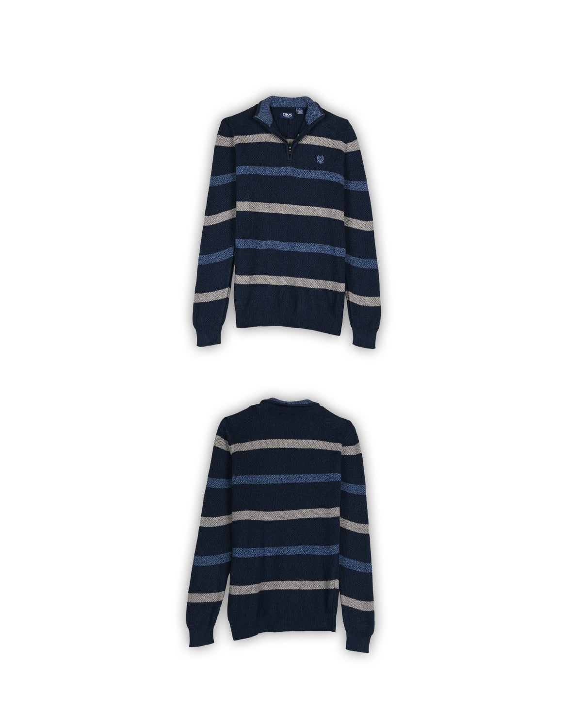 CHAPS QUARTER-ZIP KNIT - M