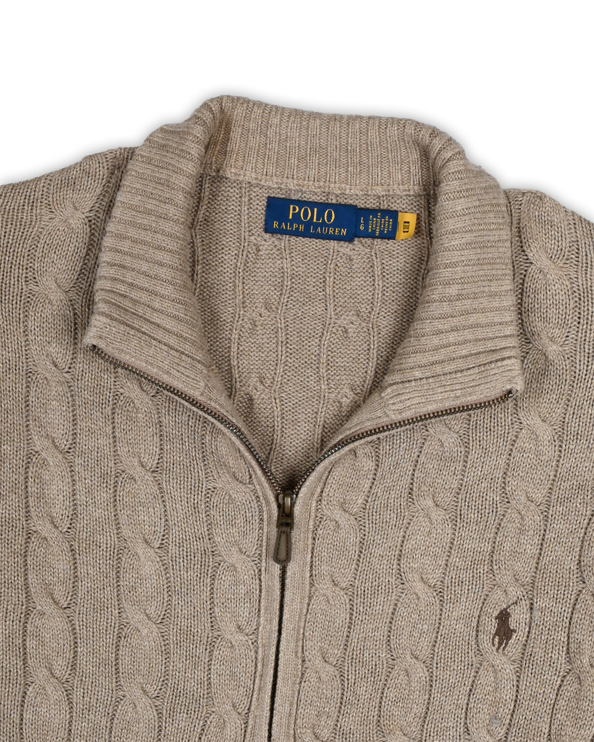 POLO RALPH LAUREN FULL-ZIP CABLE KNIT - L