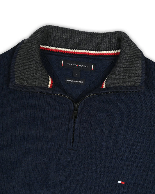 TOMMY HILFIGER QUARTER-ZIP KNIT - S