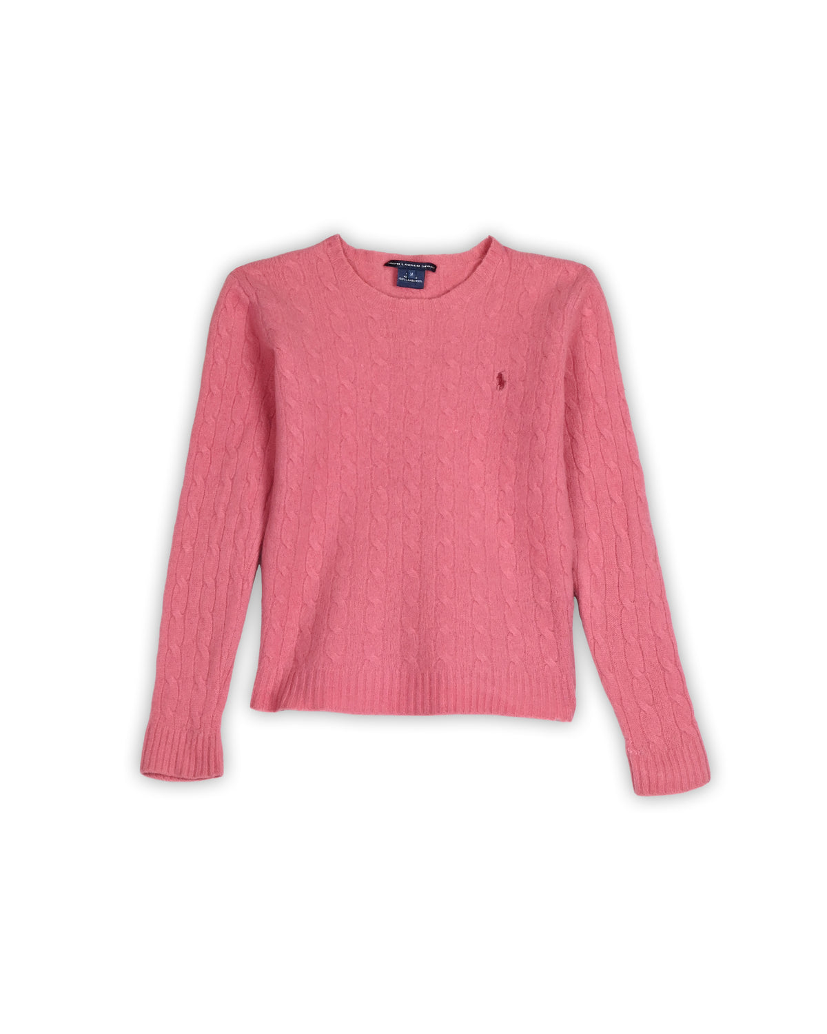 POLO RALPH LAUREN LAMBSWOOL WOMEN'S CABLE KNIT - M