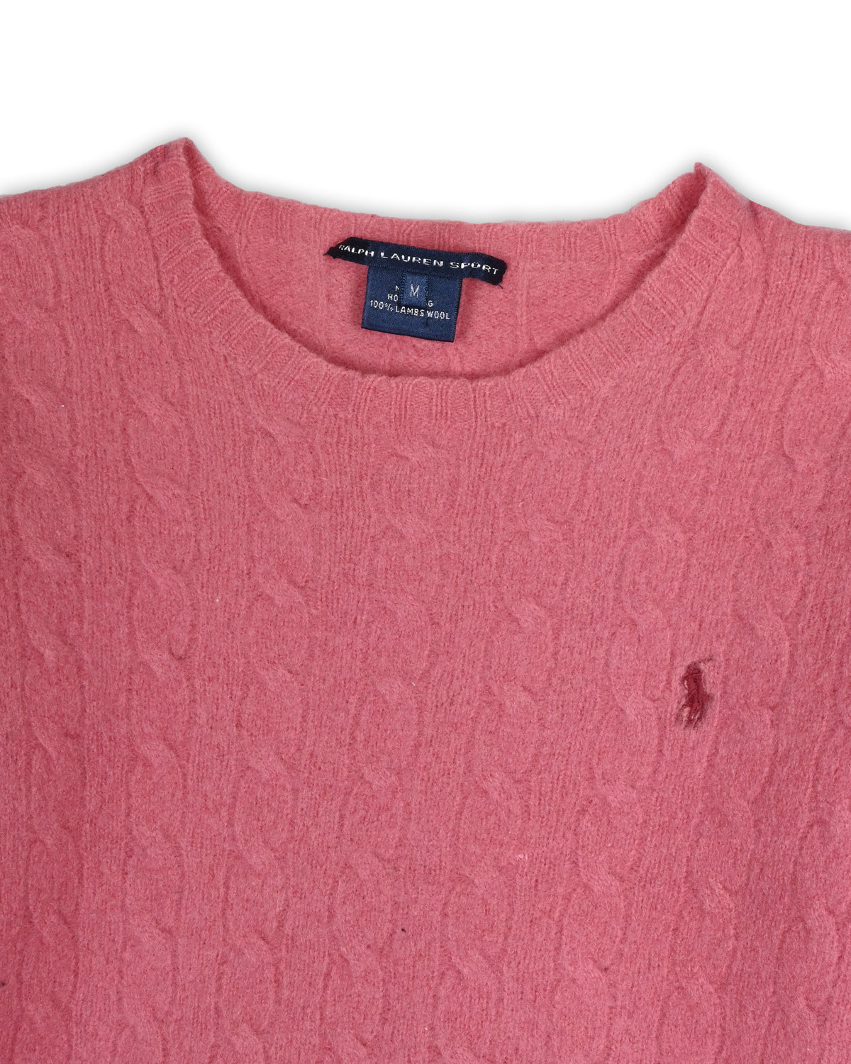 POLO RALPH LAUREN LAMBSWOOL WOMEN'S CABLE KNIT - M