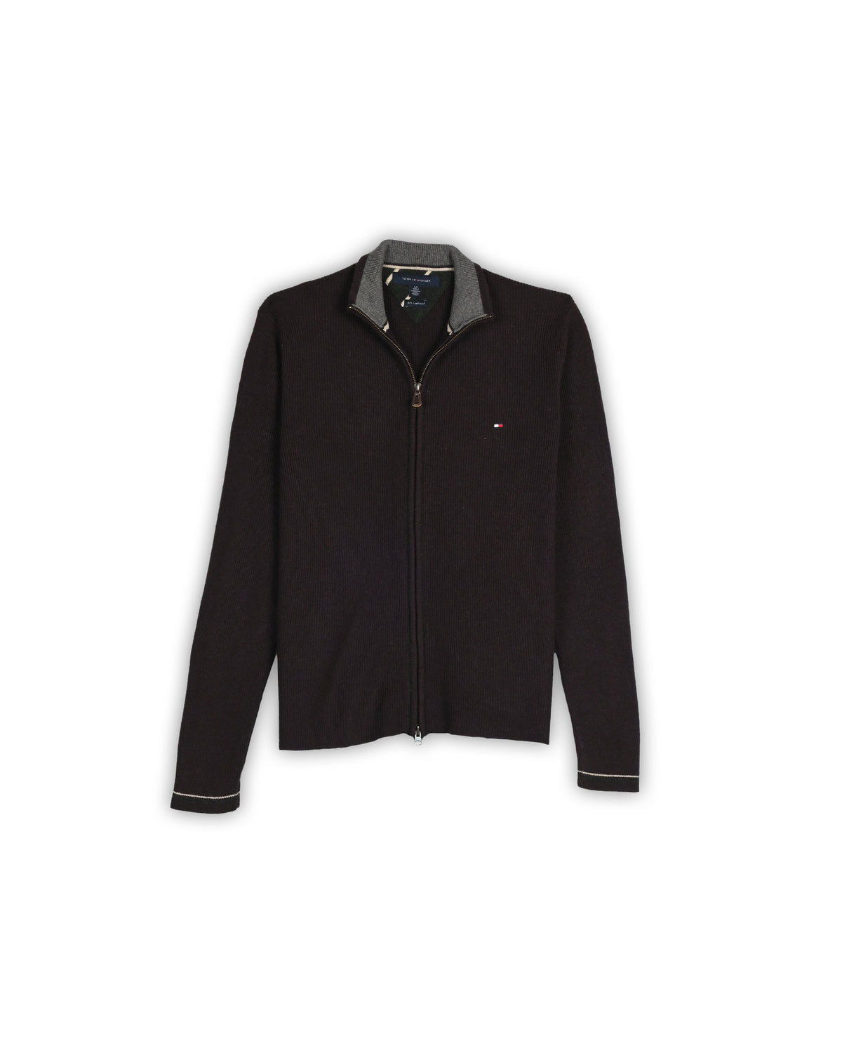 TOMMY HILFIGER LAMBSWOOL QUARTER-ZIP KNIT - S