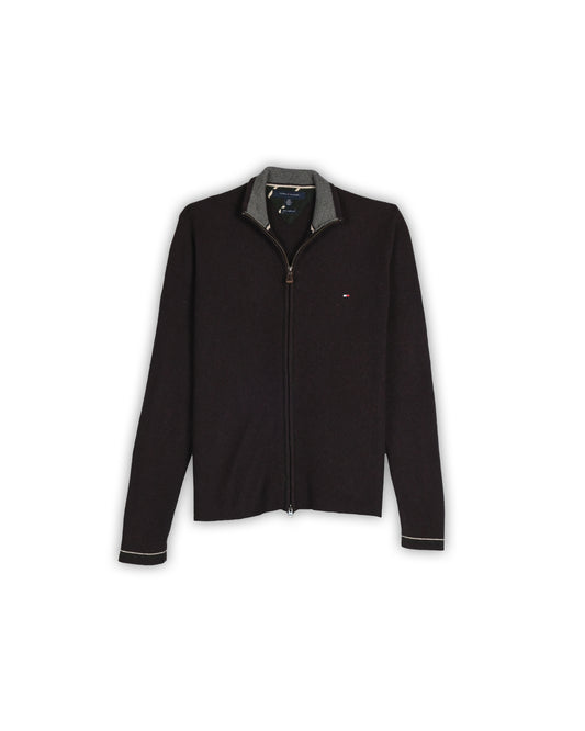 TOMMY HILFIGER LAMBSWOOL QUARTER-ZIP KNIT - S