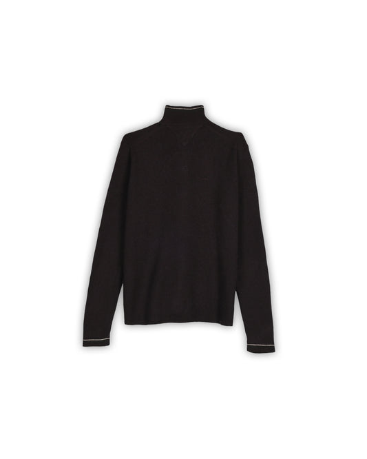 TOMMY HILFIGER LAMBSWOOL QUARTER-ZIP KNIT - S