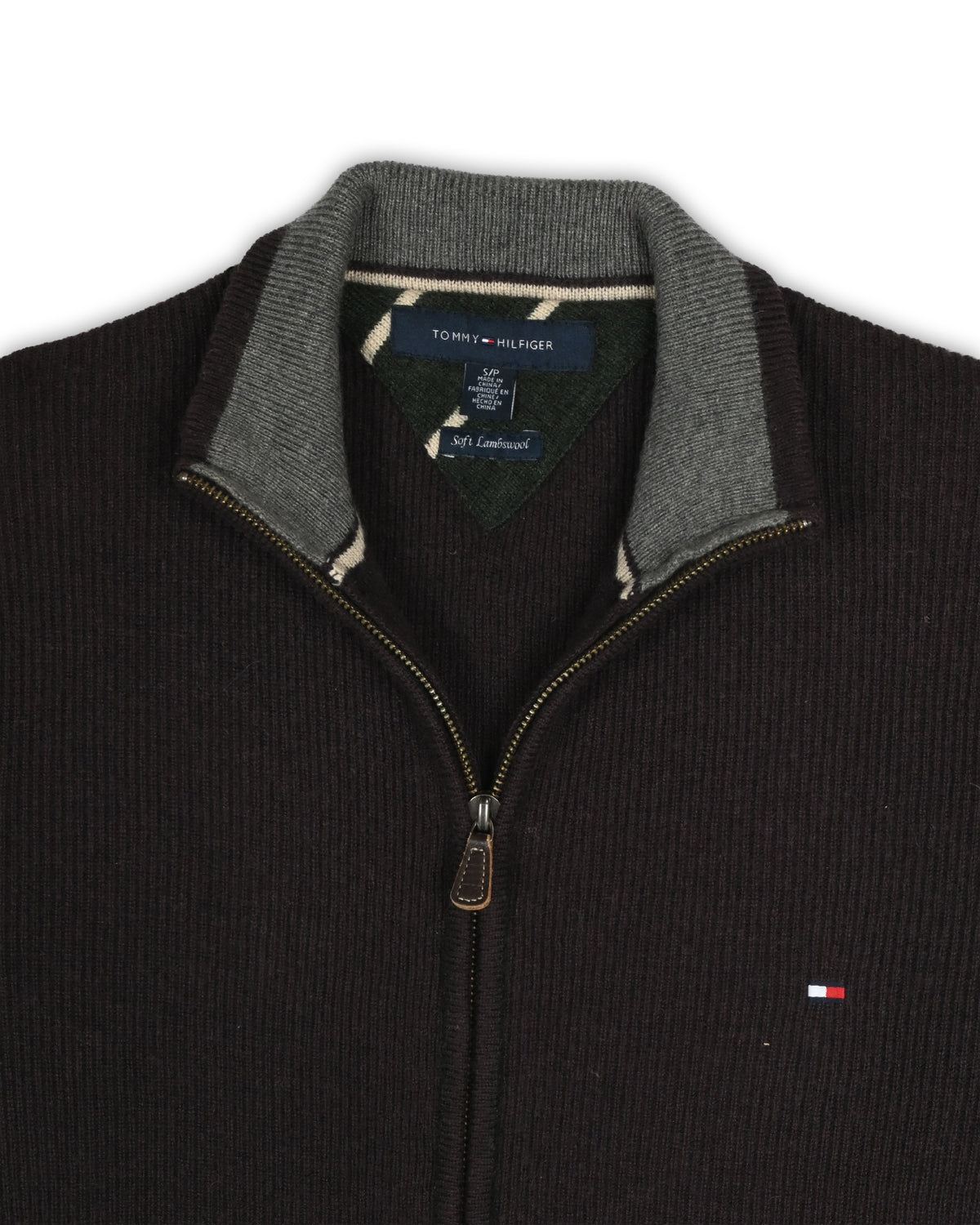 TOMMY HILFIGER LAMBSWOOL QUARTER-ZIP KNIT - S