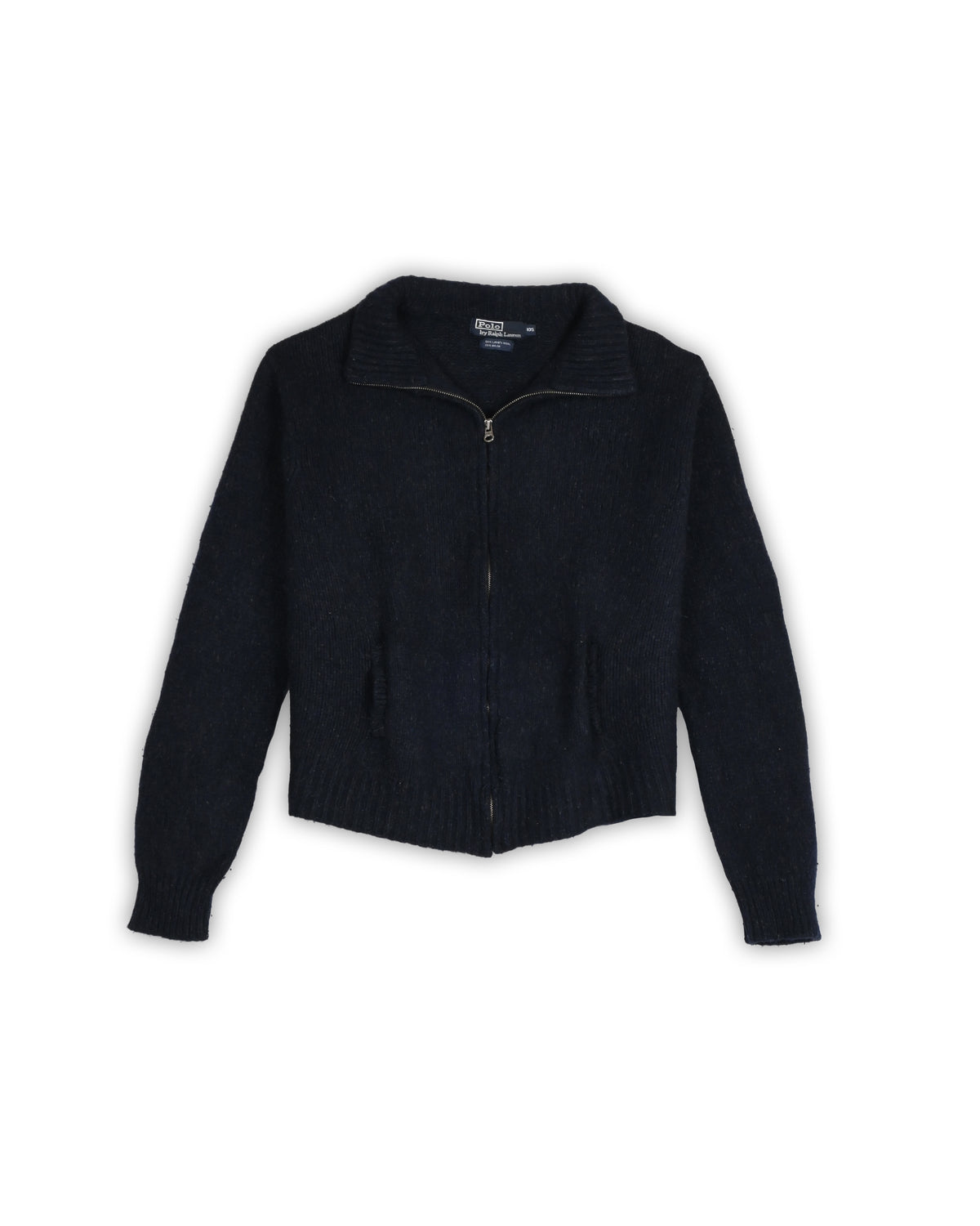 POLO RALPH LAUREN LAMBSWOOL WOMEN'S FULL-ZIP SWEATER - L