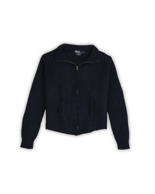 POLO RALPH LAUREN LAMBSWOOL WOMEN'S FULL-ZIP SWEATER - L
