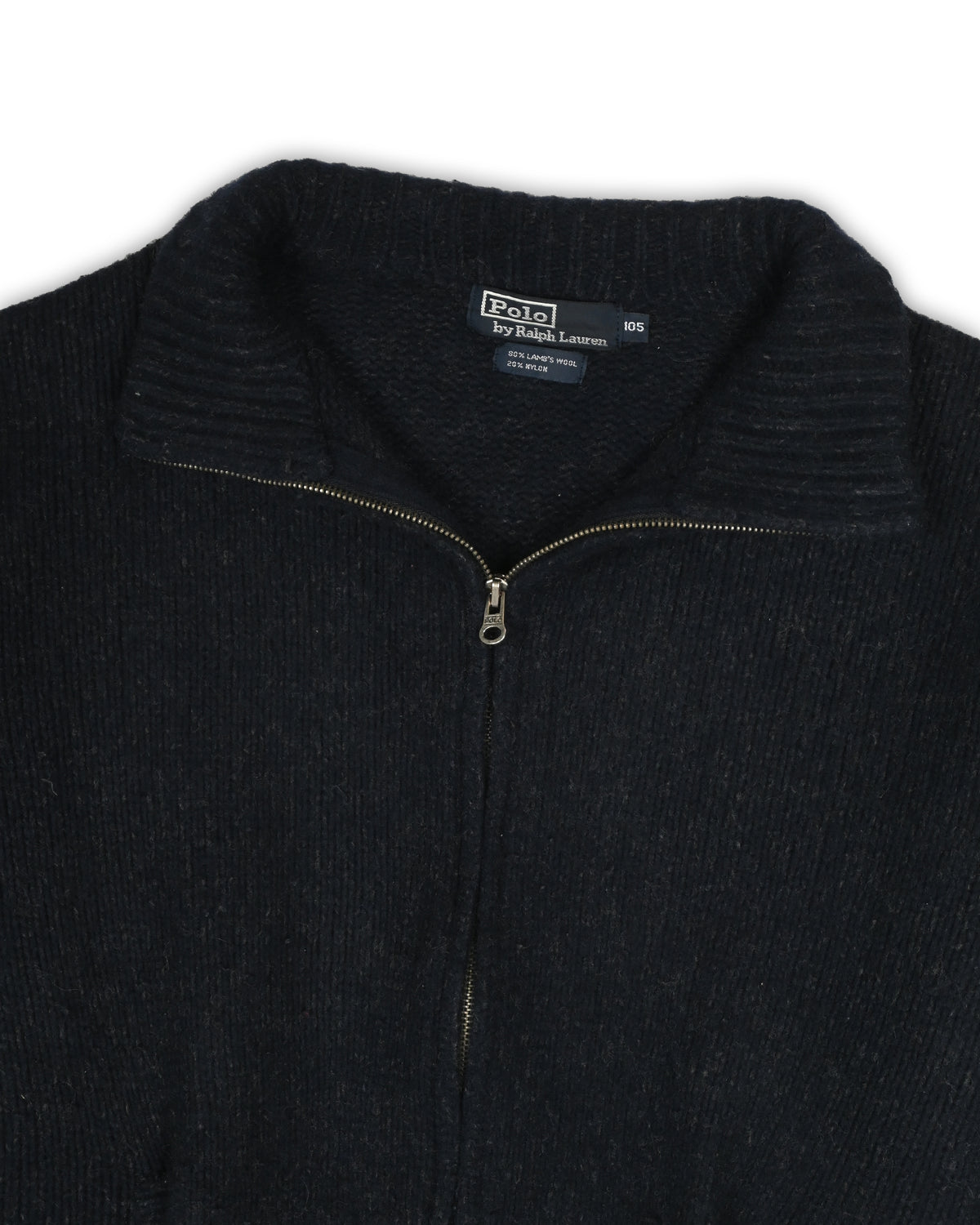 POLO RALPH LAUREN LAMBSWOOL WOMEN'S FULL-ZIP SWEATER - L