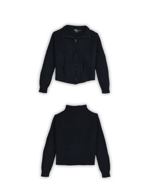 POLO RALPH LAUREN LAMBSWOOL WOMEN'S FULL-ZIP SWEATER - L