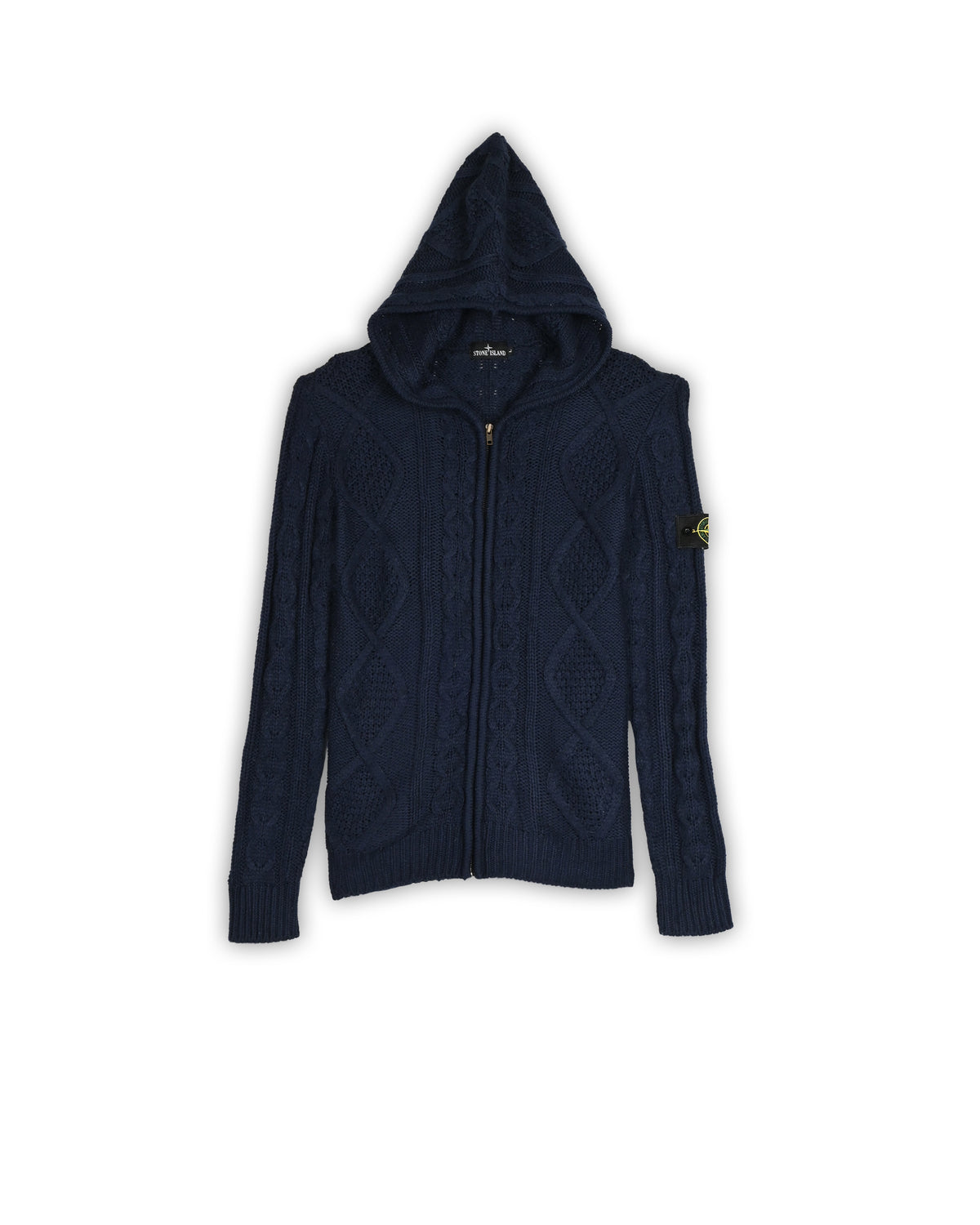 STONE ISLAND FULL-ZIP HOODED SWEATER - L