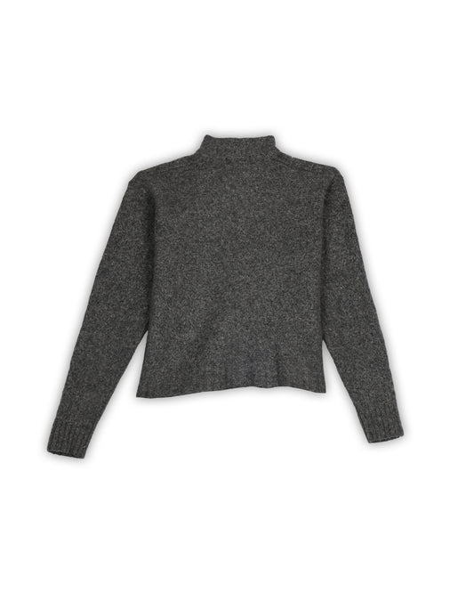 YVES SAINT LAURENT WOOLEN QUARTER-ZIP KNIT - XS