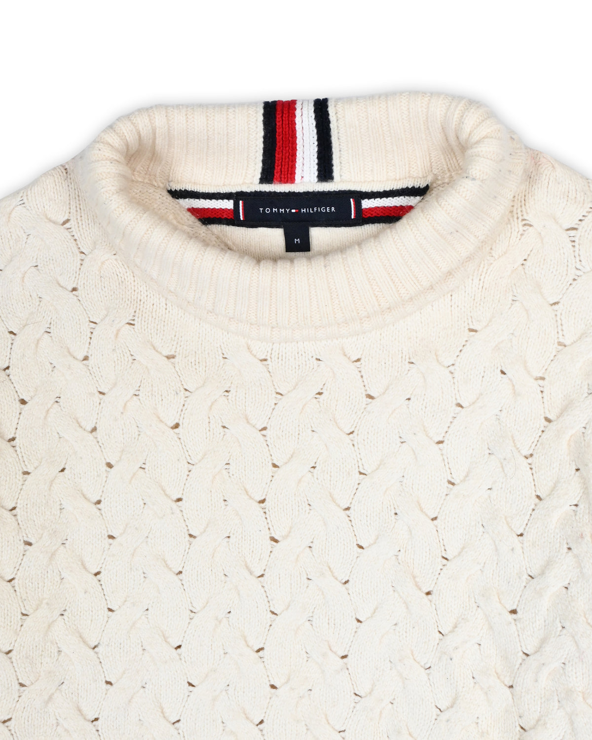 TOMMY HILFIGER IVORY CABLE KNIT - S