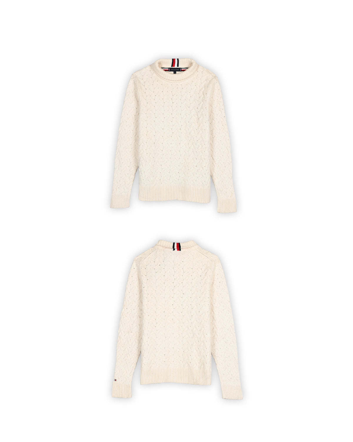 TOMMY HILFIGER IVORY CABLE KNIT - S
