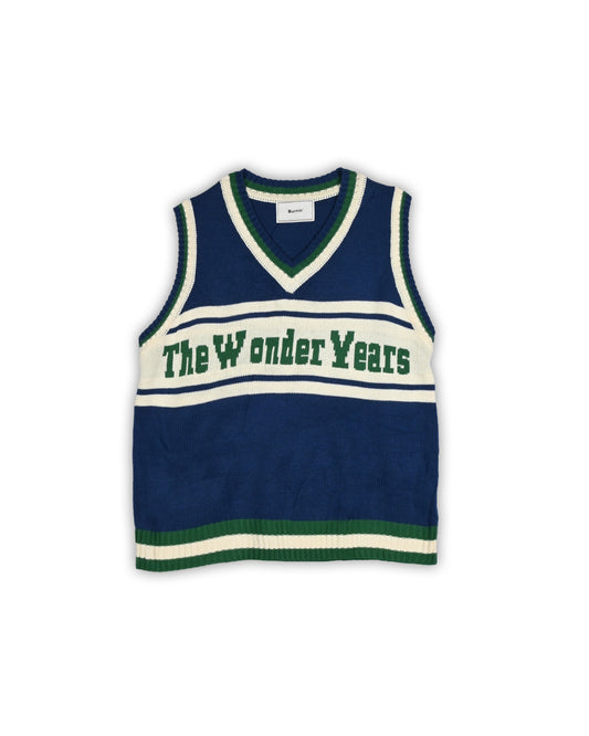 BURNIN VINTAGE VARSITY KNIT VEST - L