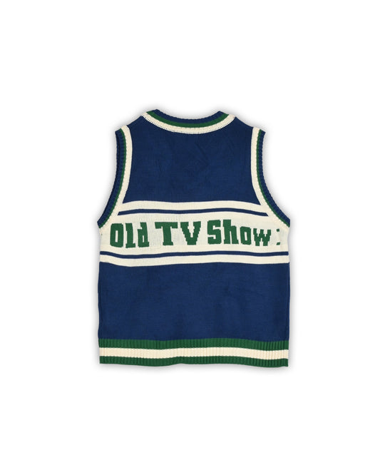 BURNIN VINTAGE VARSITY KNIT VEST - L