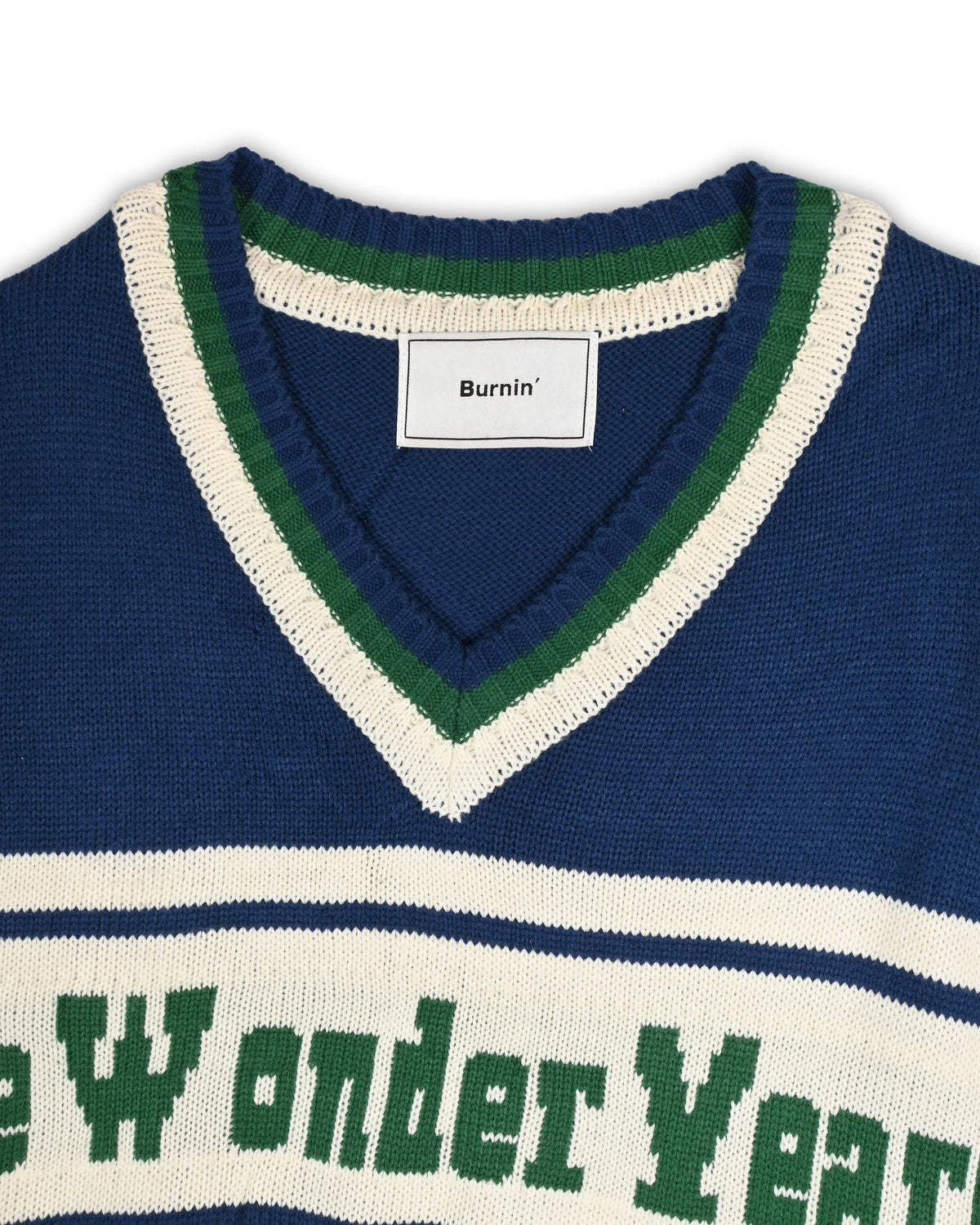 BURNIN VINTAGE VARSITY KNIT VEST - L
