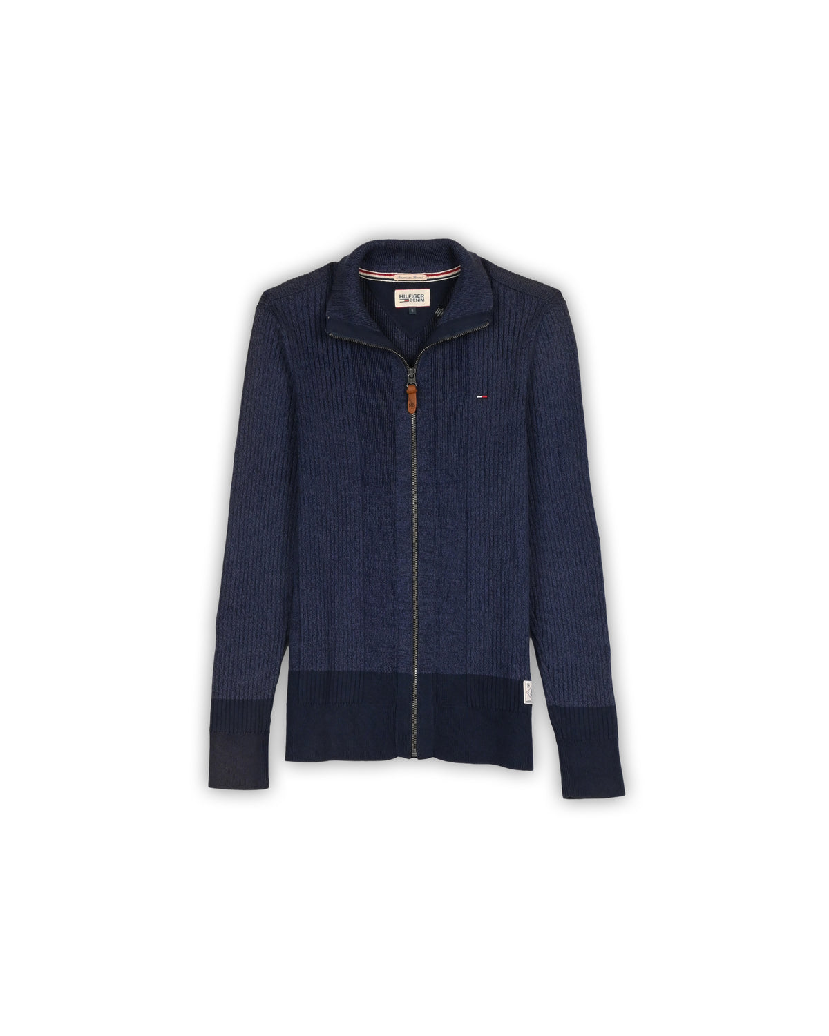 TOMMY HILFIGER FULL-ZIP SWEATER - S