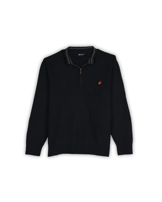 BEVERLY HILLS POLO CLUB QUARTER-ZIP KNIT - L