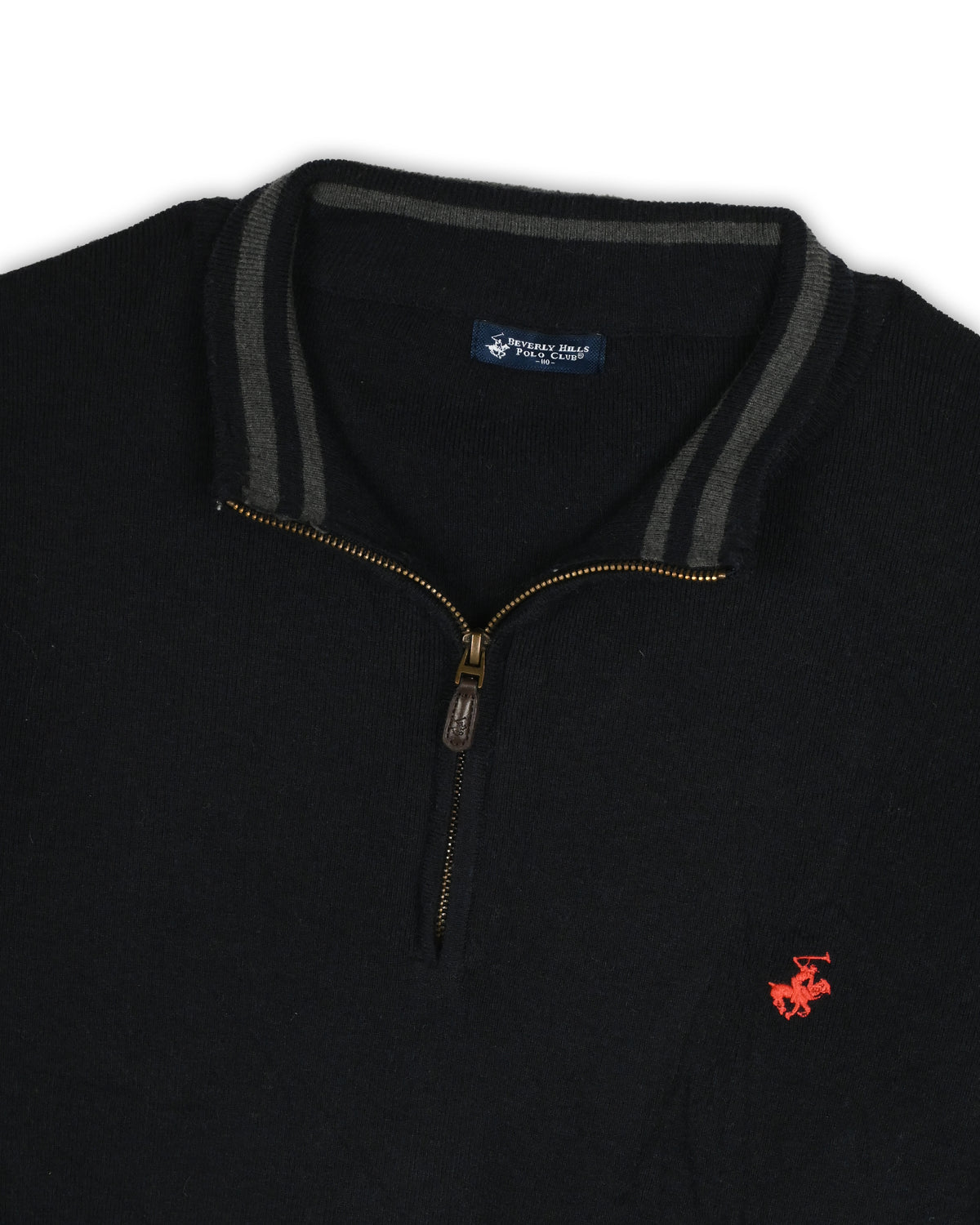 BEVERLY HILLS POLO CLUB QUARTER-ZIP KNIT - L