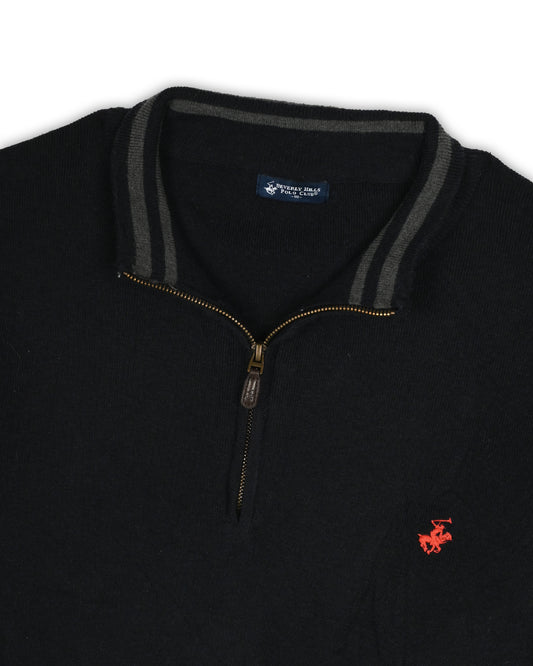BEVERLY HILLS POLO CLUB QUARTER-ZIP KNIT - L