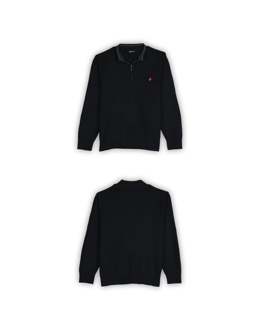BEVERLY HILLS POLO CLUB QUARTER-ZIP KNIT - L
