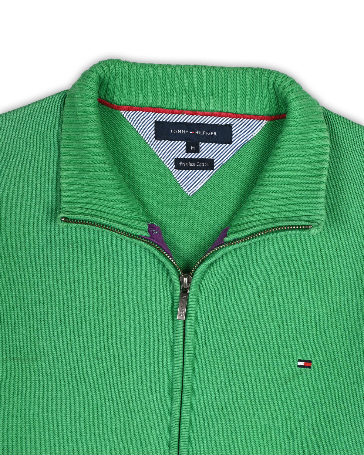 TOMMY HILFIGER FULL-ZIP SWEATER - M