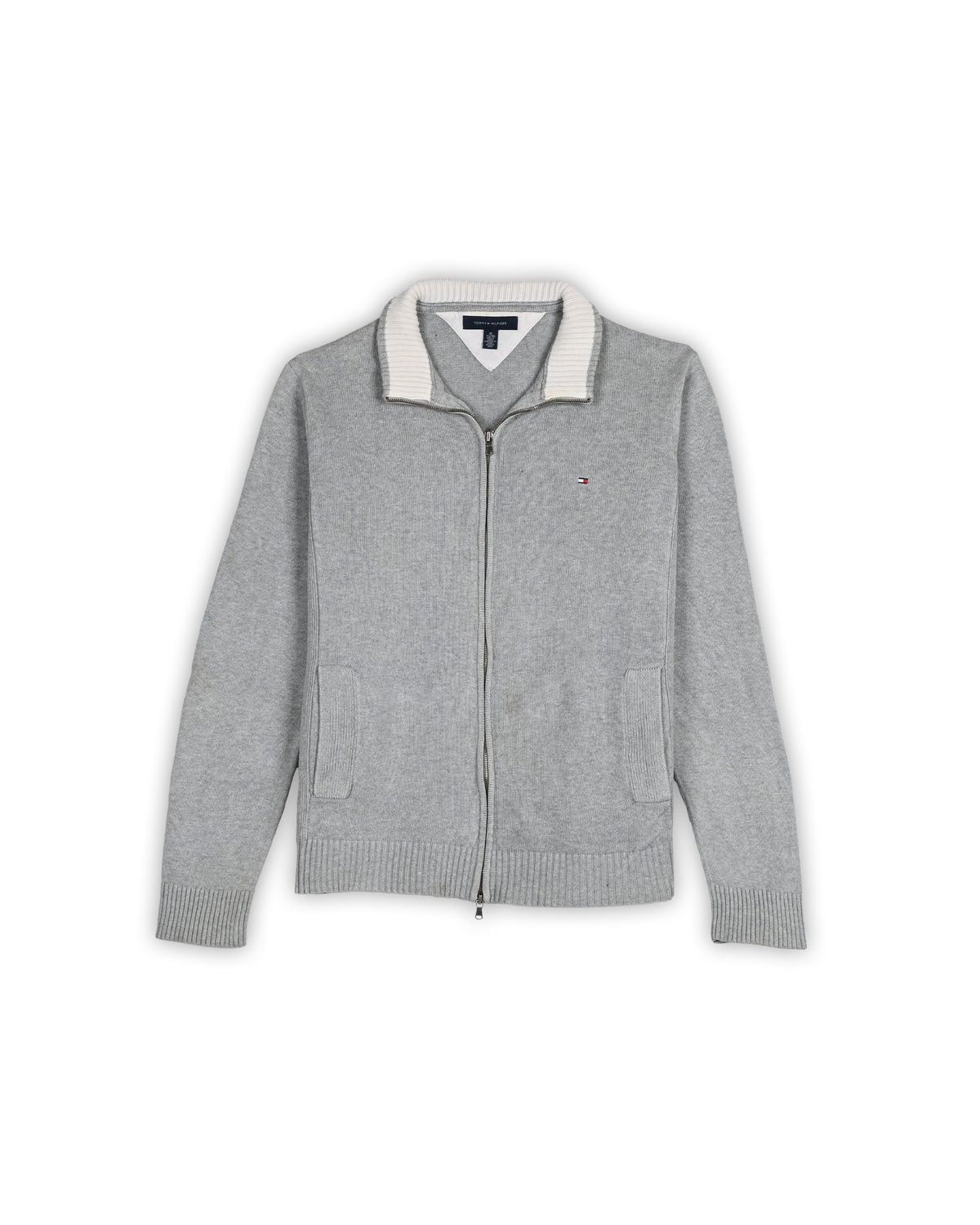TOMMY HILFIGER FULL-ZIP SWEATER - XL