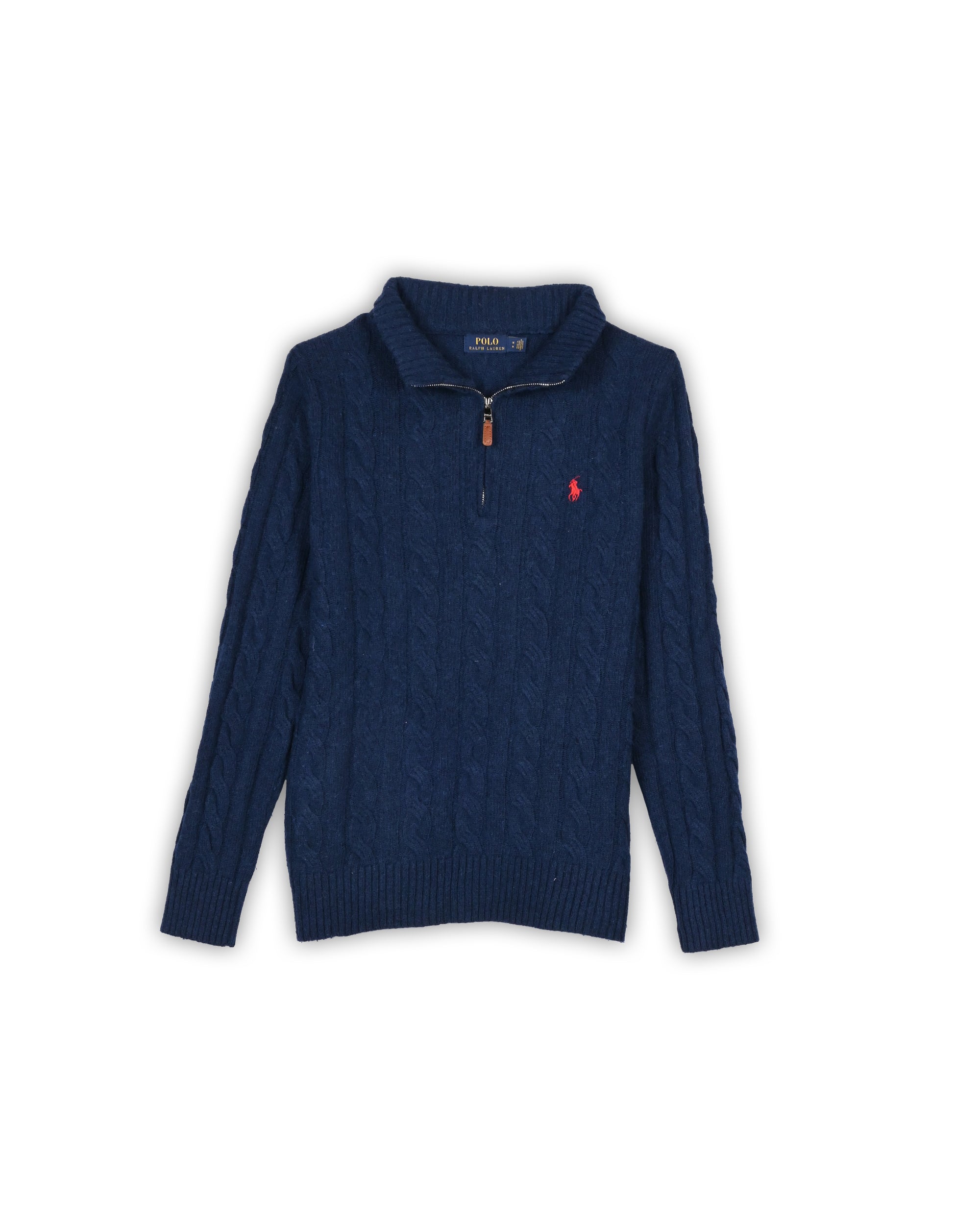 POLO RALPH LAUREN CABLE KNIT ZIPPER - M