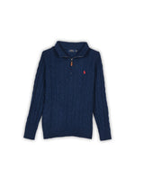 POLO RALPH LAUREN CABLE KNIT ZIPPER - M