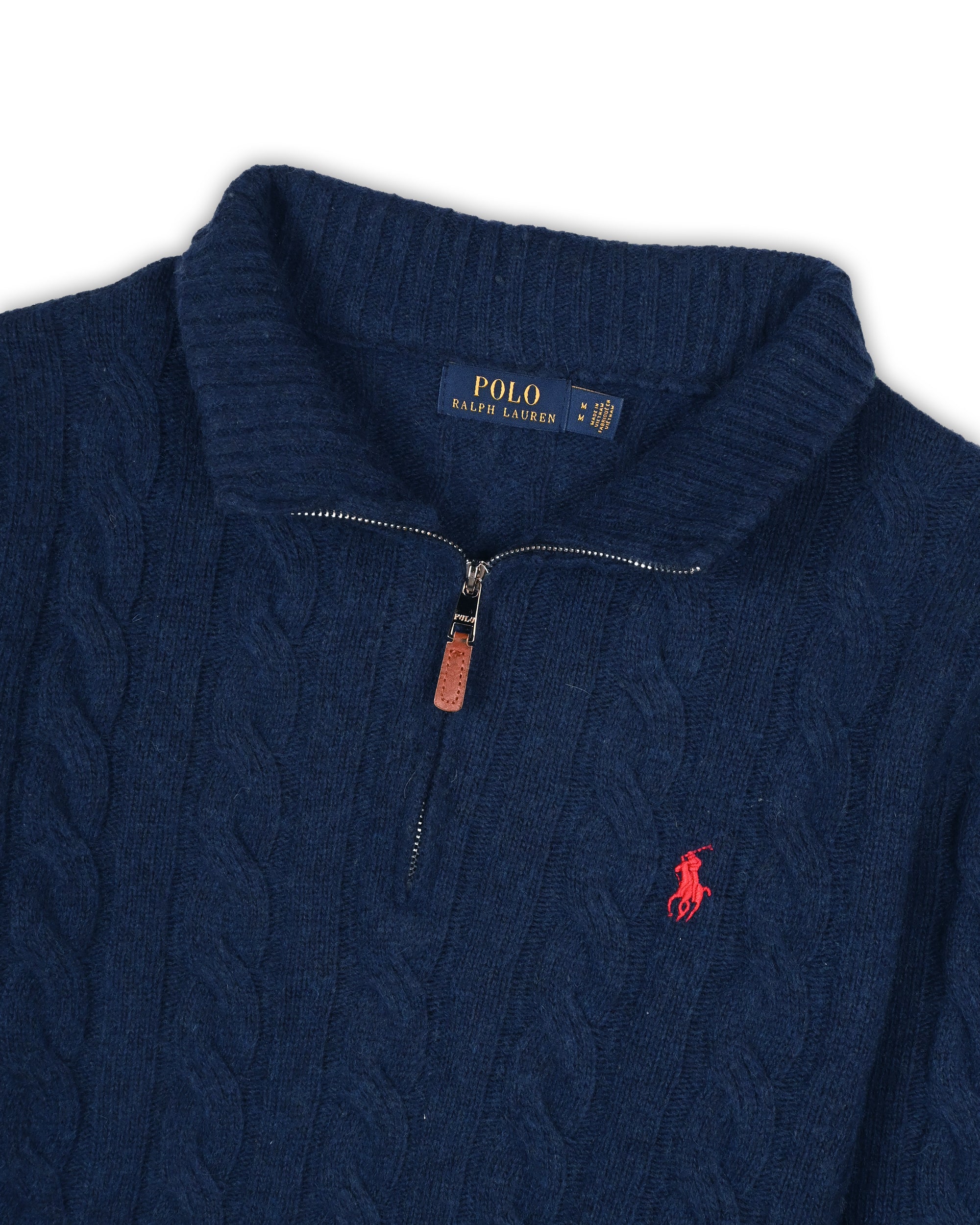POLO RALPH LAUREN CABLE KNIT ZIPPER - M