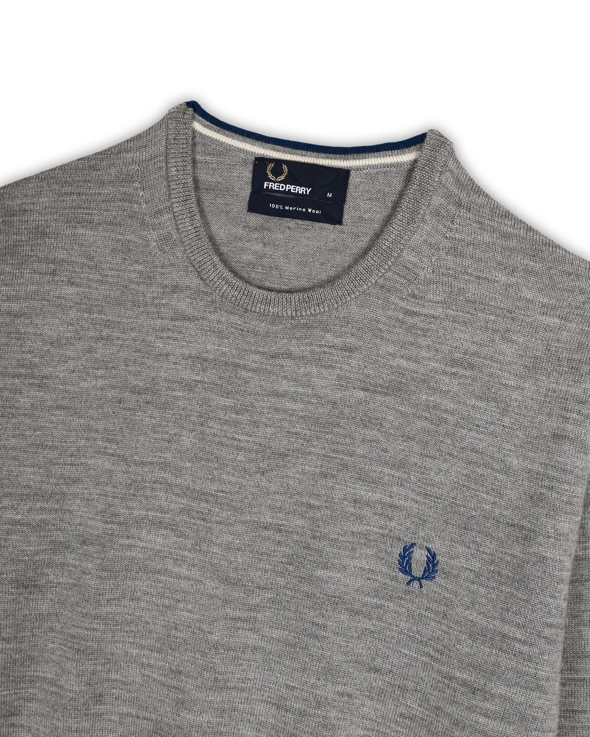 FREDPERRY MERINO WOOL SWEATER - M