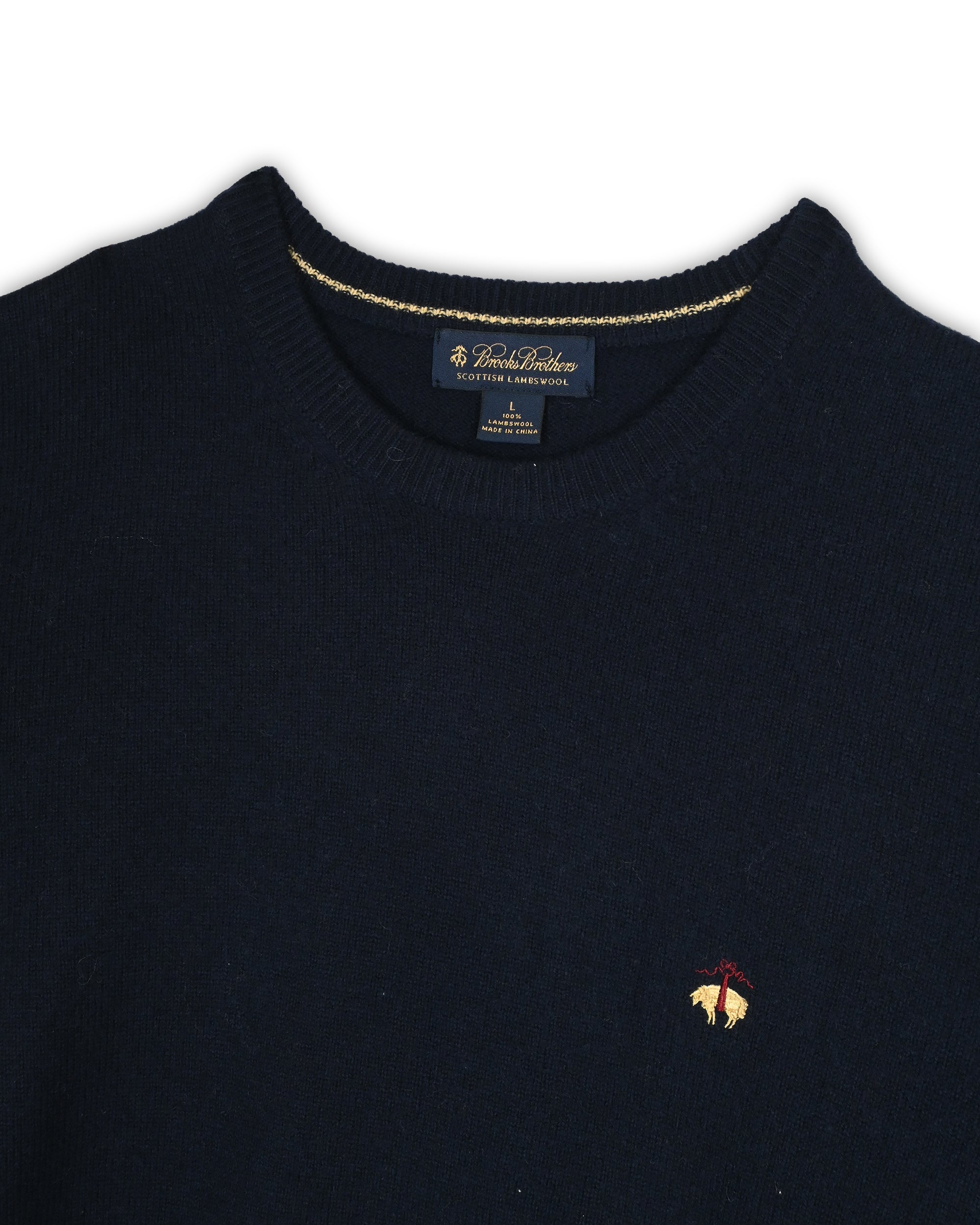 BROOKS BROTHERS LAMBSWOOL SWEATER - L