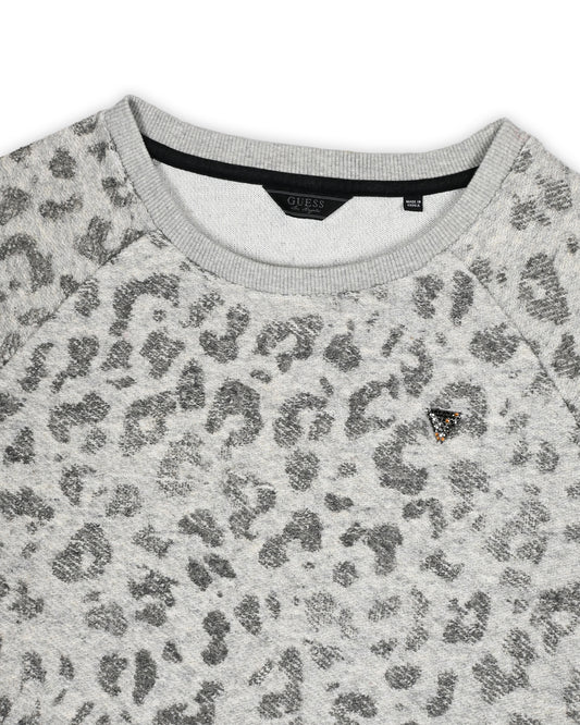 GUESS LEAPORD PRINT SWEATSHIRT - S