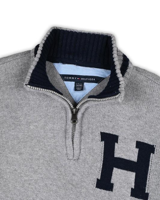 TOMMY HILFIGER ZIPPER SWEATER - L