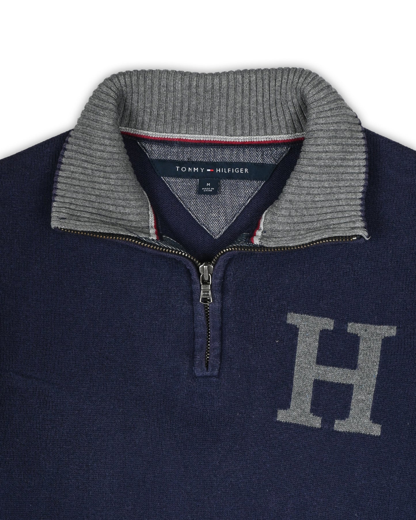 TOMMY HILFIGER ZIPPER SWEATER - M