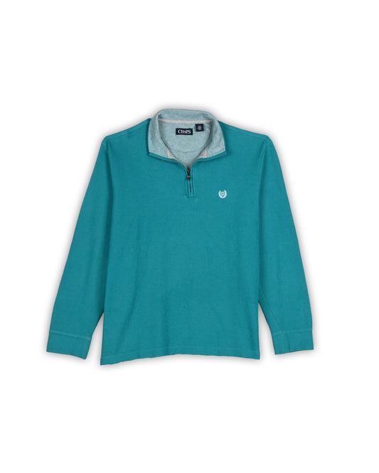 CHAPS QUARTER-ZIP T-SHIRT - L