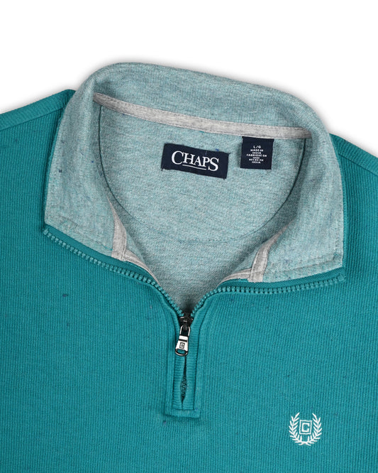 CHAPS QUARTER-ZIP T-SHIRT - L