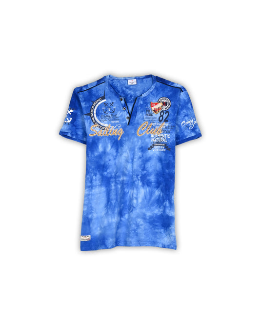 90'S VIOLENTO TIE-DYE HENLEY T-SHIRT - XXL