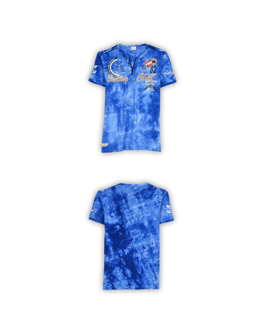 90'S VIOLENTO TIE-DYE HENLEY T-SHIRT - XXL