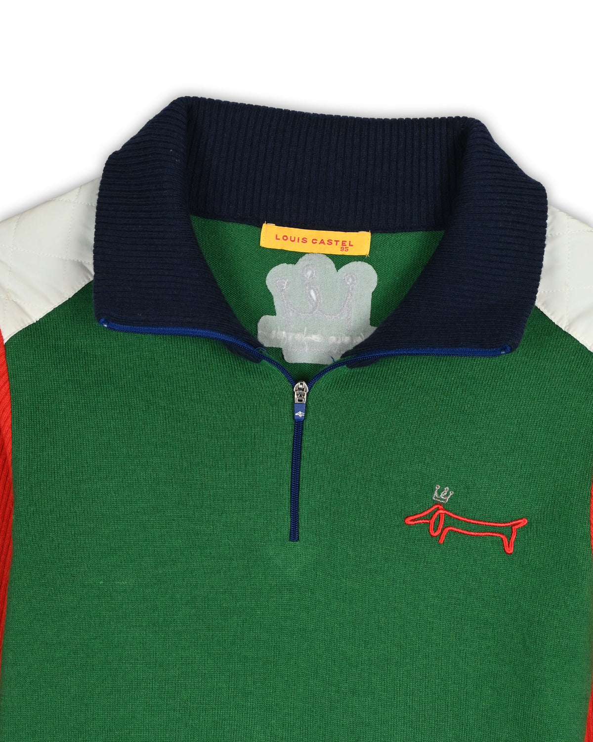 LOUIS CASTEL COLOURBLOCK QUARTER-ZIP KNIT - S