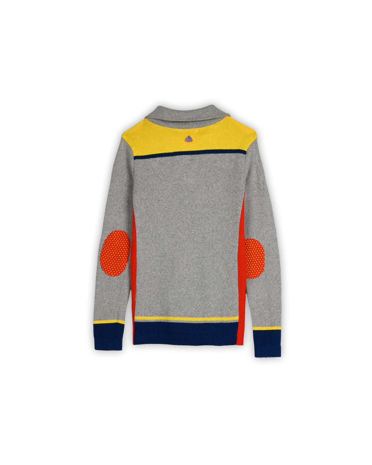 LOUIS CASTEL GREY COLOURBLOCK QUARTER-ZIP KNIT - S