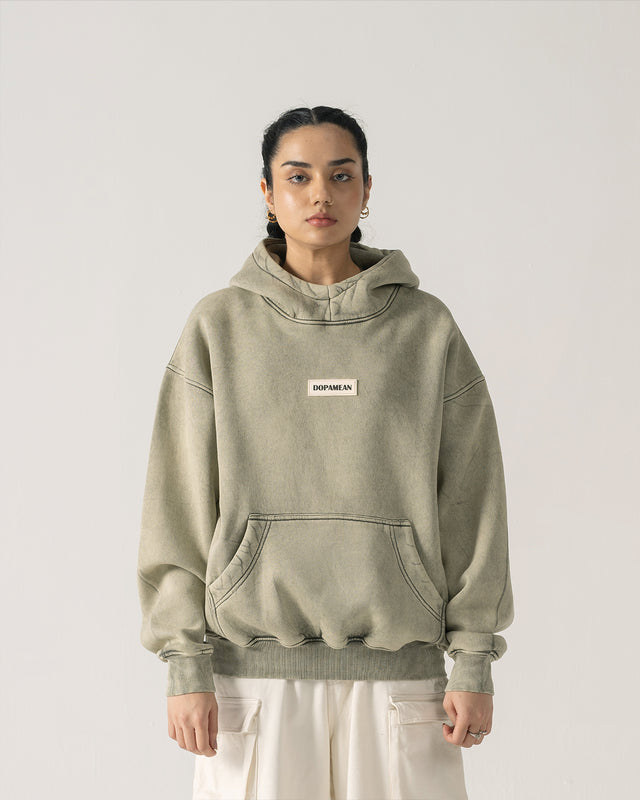 WASHED HOODIE (OLIVE)