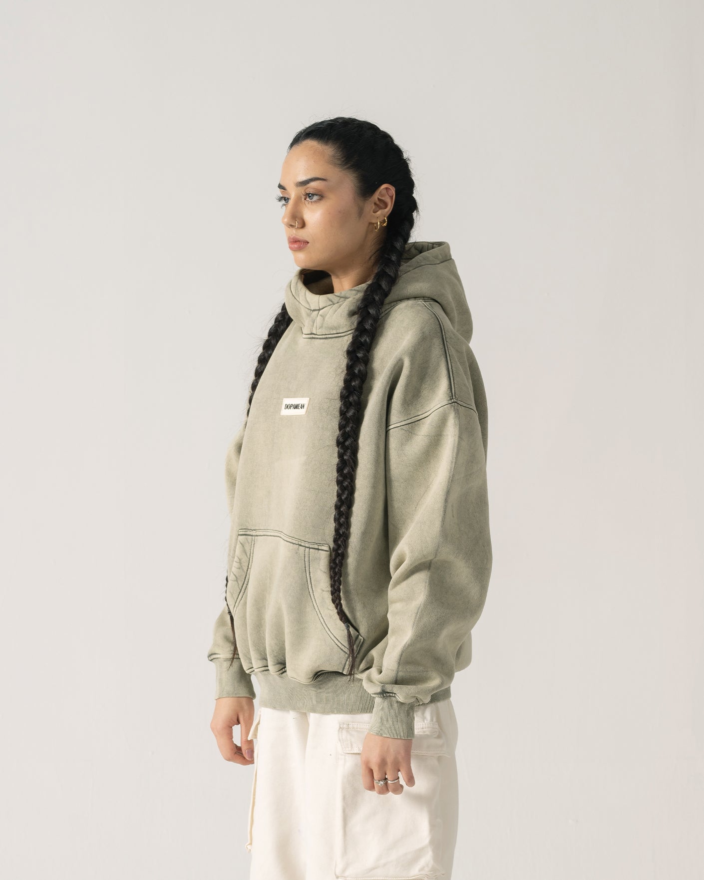 WASHED HOODIE (OLIVE)